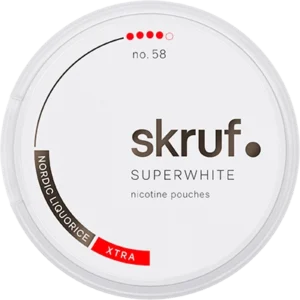 Skruf Superwhite no.58 Nordic Liquorice Xtra Strong